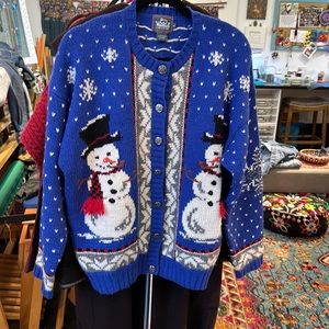 Woolrich wool snowman cardigan
